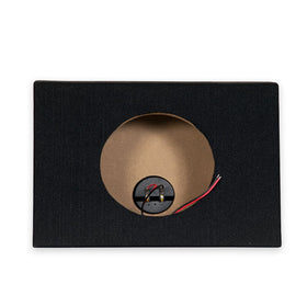 Goldwood TR8F close-up of carpeted finish and gold binding posts for durability