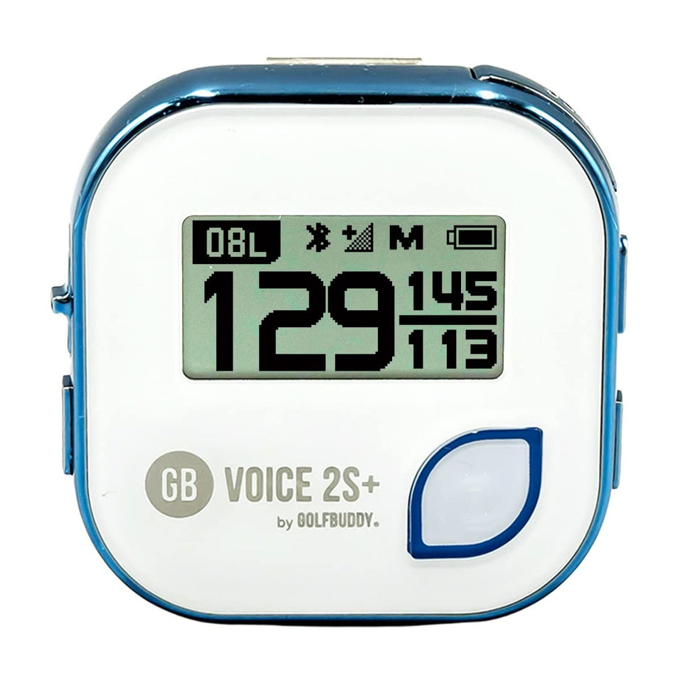 GolfBuddy Voice 2S+ hat clip for hands-free course navigation with voice guidance.