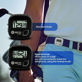 Golf Buddy Voice 2S+ shot distance measures club performance.