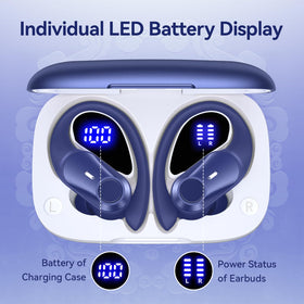 GOLREX earbuds on a wireless charging pad, fast convenient charging