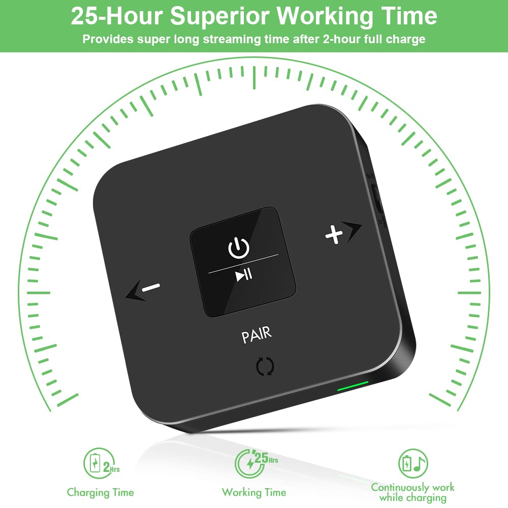 Golvery BTI-038 supports AUX, Optical, and USB inputs for TVs.