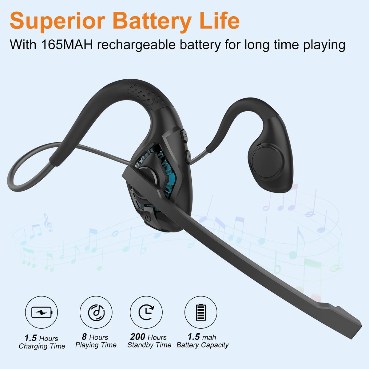 Golvery open-ear headset in a professional setting for meetings