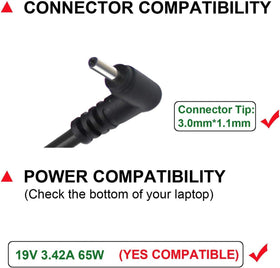 Gomarty charger tip 3.0x1.1mm close-up for precise Acer connections