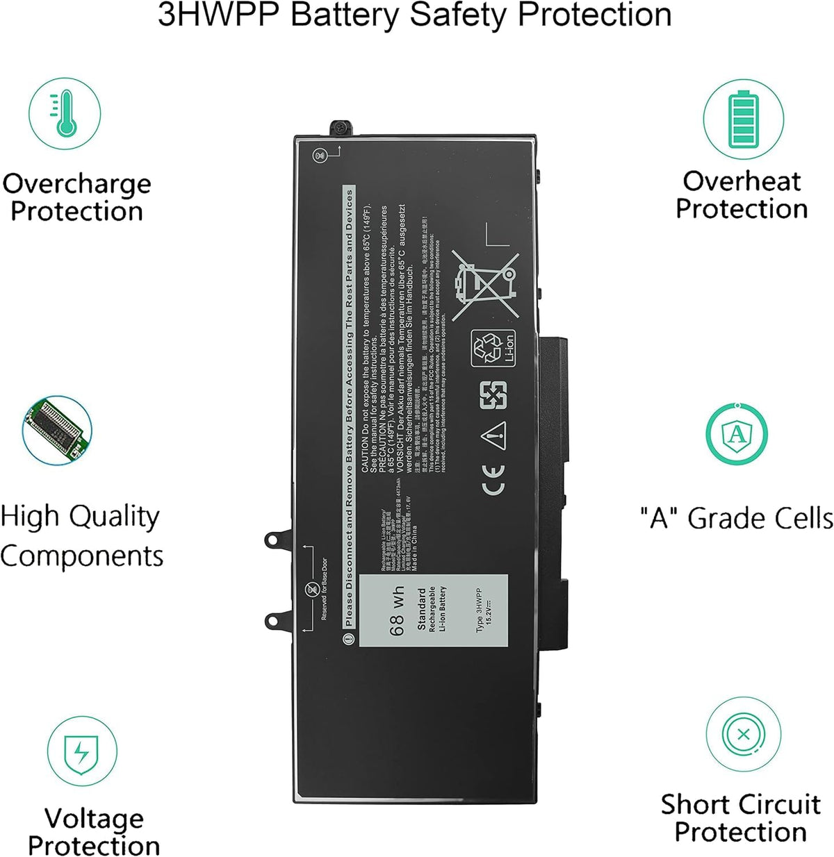 Gomarty battery installed inside Dell laptop demonstrating proper compatibility benefit