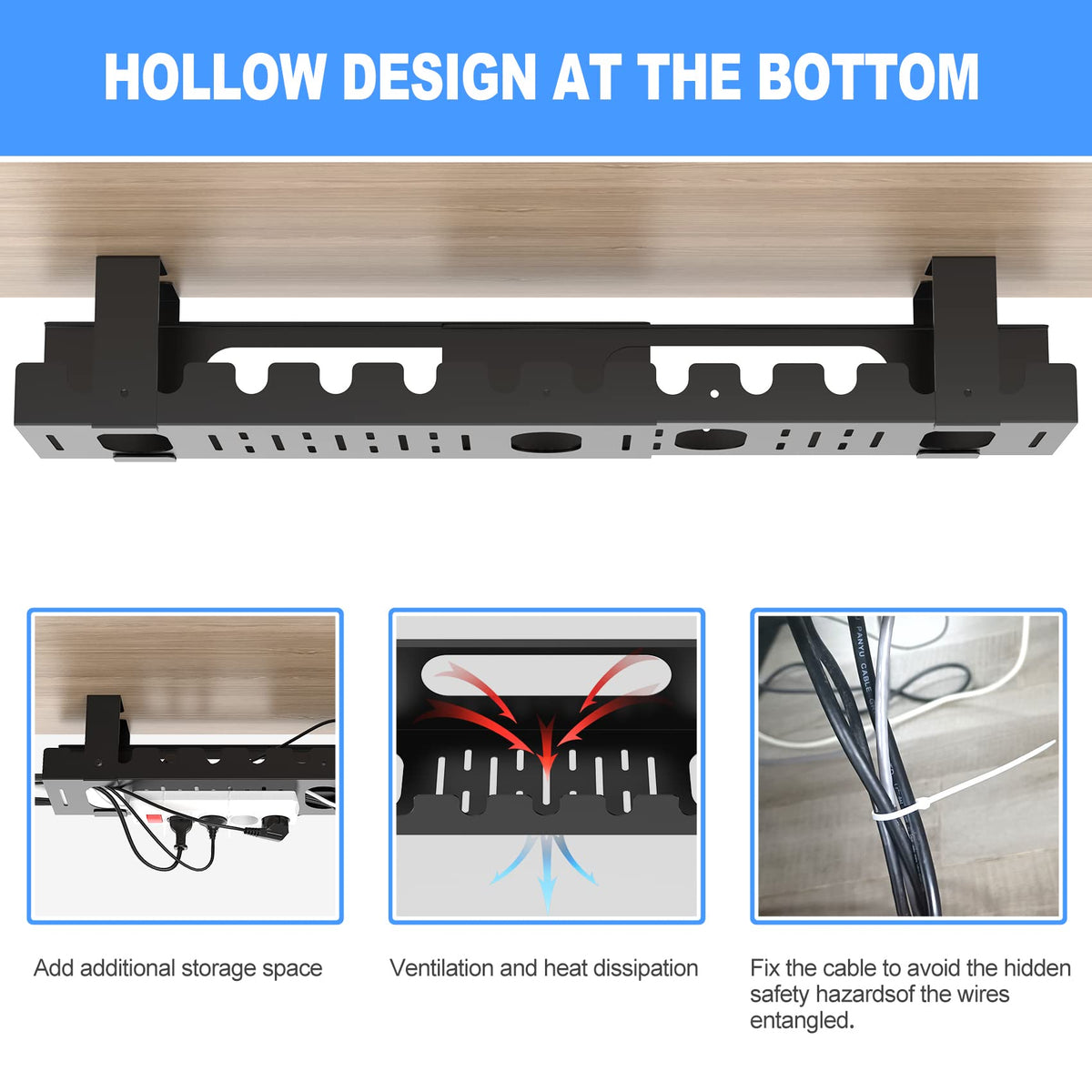GOME rear opening with cables routed through offering easy plug access