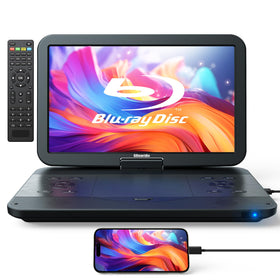 GOnavidio portable Blu-ray player front view with a large 15.4-inch screen for immersive entertainment.