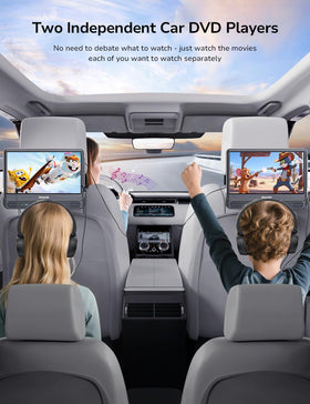 GOnavidio included wireless headphones for rear-seat listening.