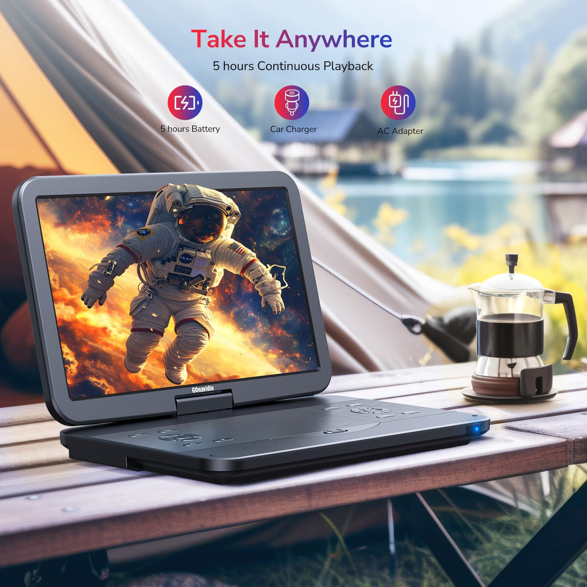 GOnavidio surround sound delivers richer, more natural audio.