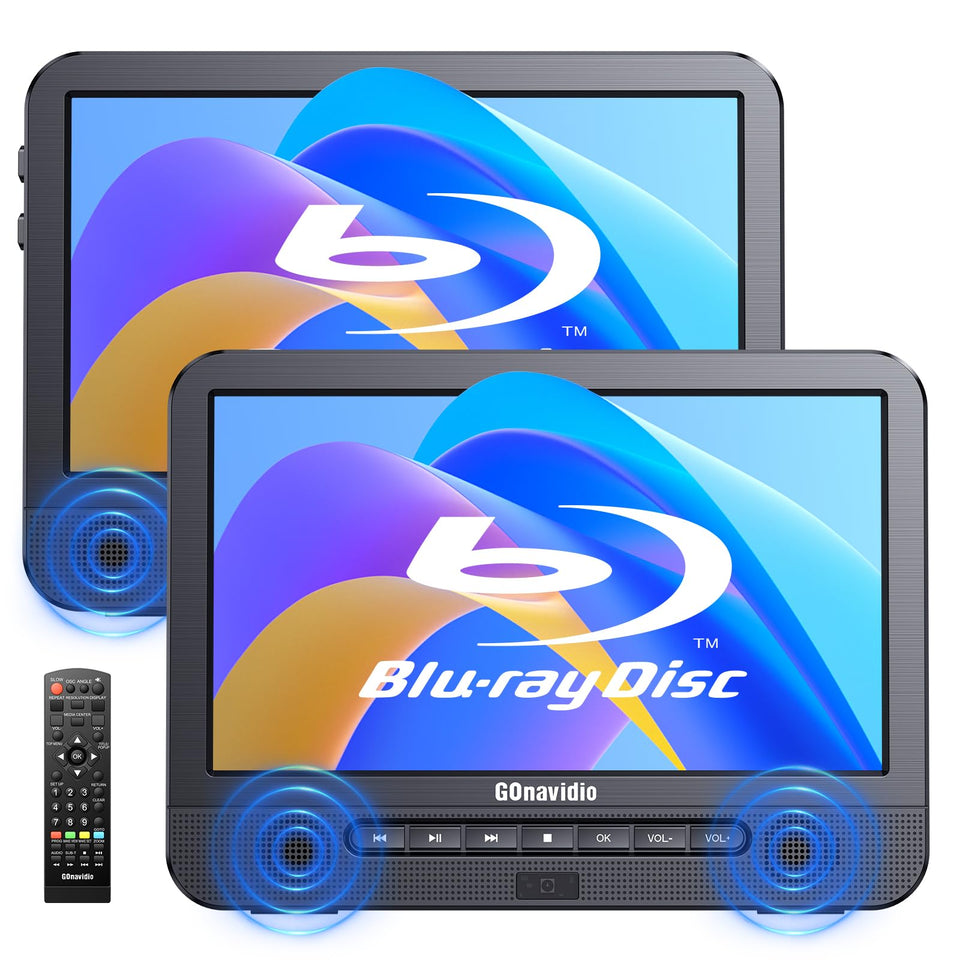 GOnavidio ten-point-one-inch portable Blu-ray player front view for road-trip entertainment