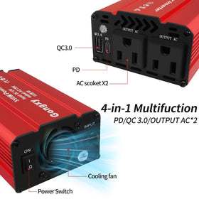 Gongxy 350W inverter dual AC outlets for devices