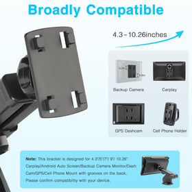 Gonifeto note on hard surfaces ensures stable mounting on glass or dashboard.