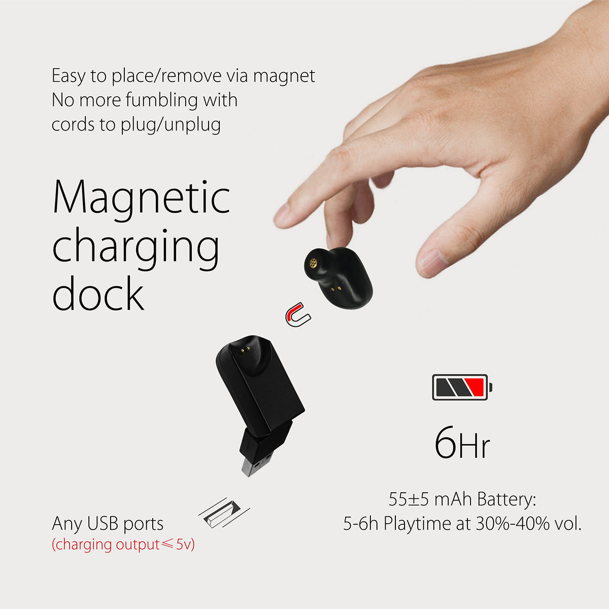 GoNovate G11 mono earpiece worn comfortably for long listening sessions
