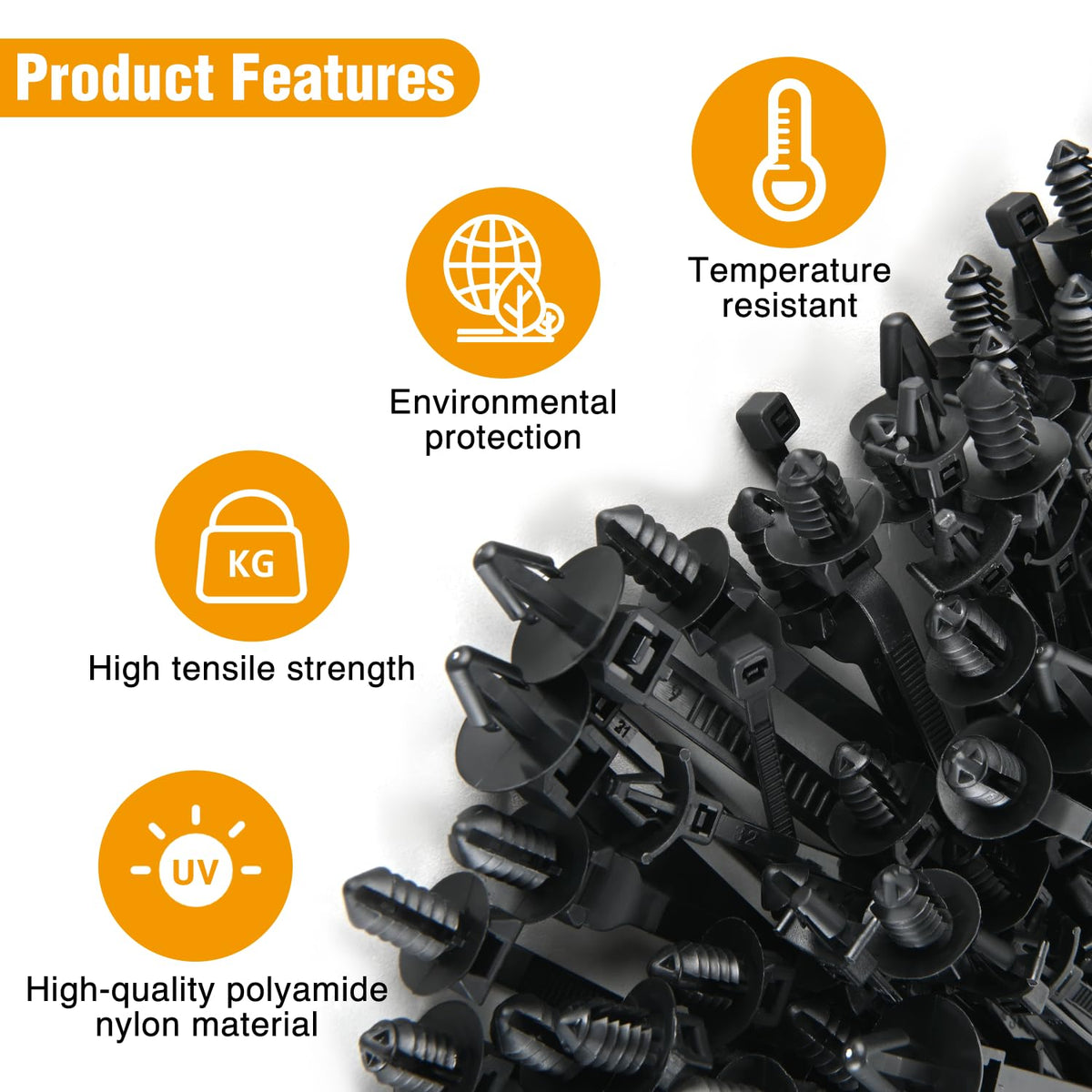 GOOACC cable ties ideal for indoor and outdoor wiring and fastening.