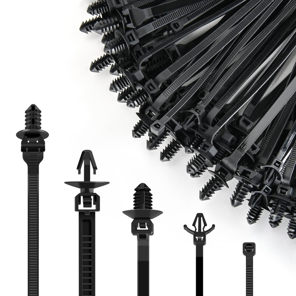 GOOACC push mount cable ties 160-piece assortment for versatile wiring projects.
