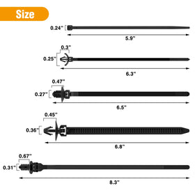 GOOACC self-locking nylon cable ties provide secure, adjustable cable organization.