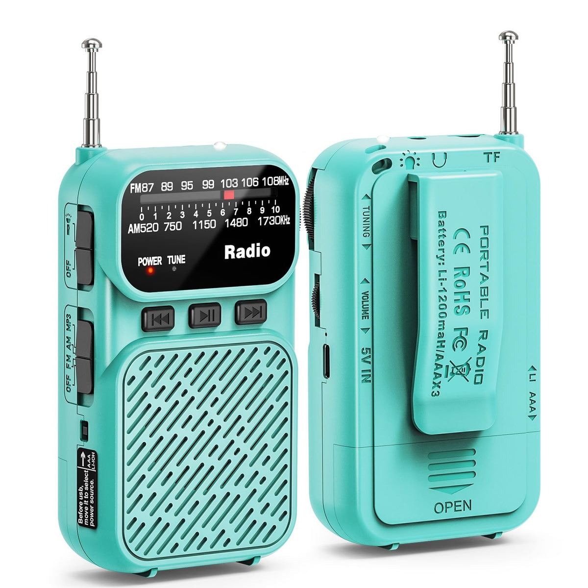 Goodes AM/FM radio with crisp reception for field work and emergencies.