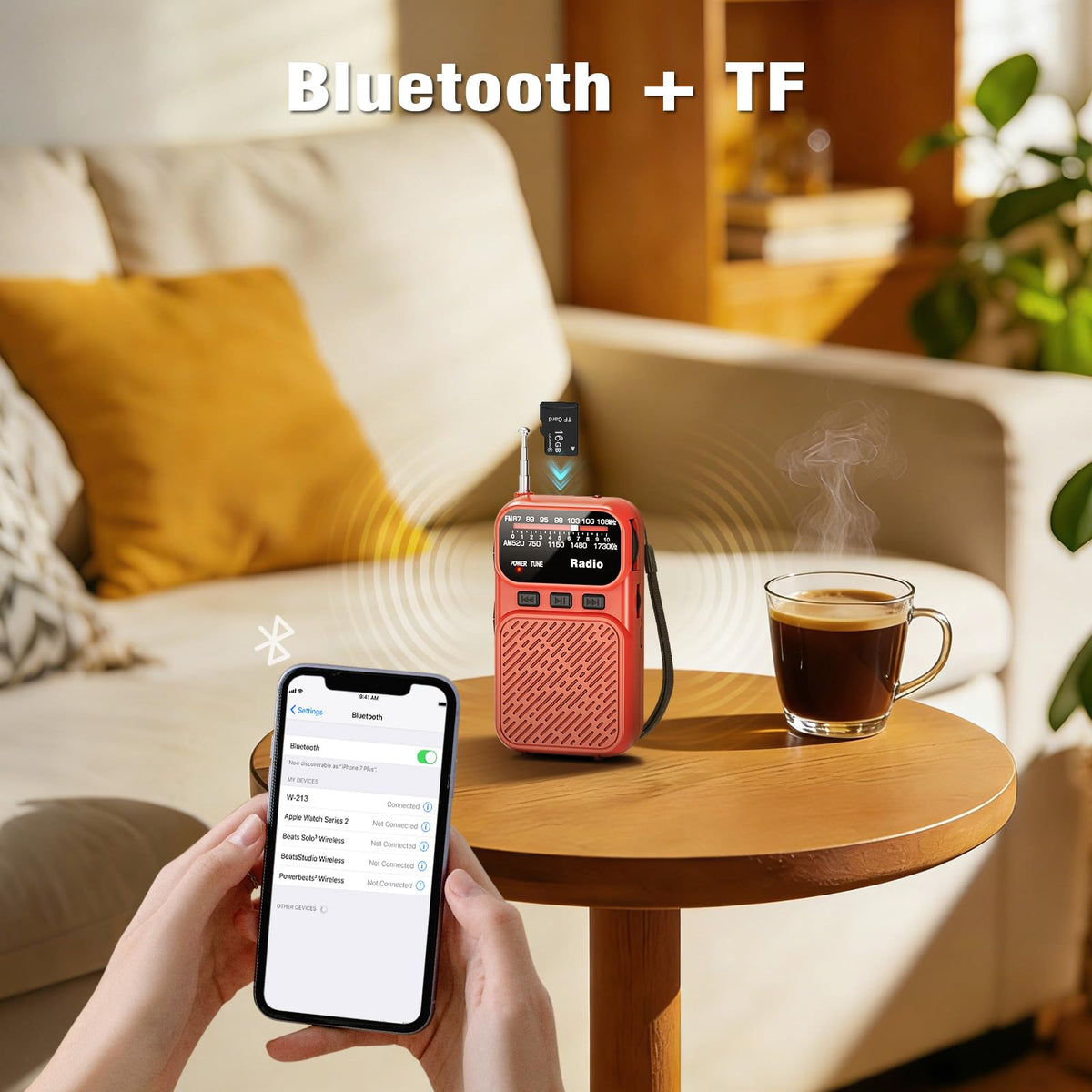 Goodes pocket-size radio showing compact design for easy pocket carry