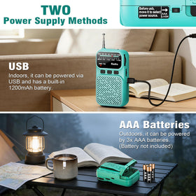 Goodes radio with headphone jack for private listening anywhere.
