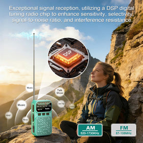Goodes portable radio showing USB-C charging for easy power on outdoor trips.
