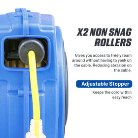 Goodyear extension cord reel includes circuit breaker for added operator protection