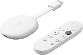 Chromecast remote with Google Assistant enables hands-free search and control.