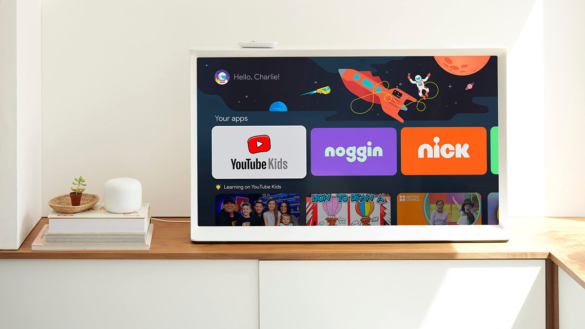 Voice search speeds up finding movies, shows, or music.