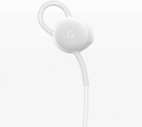 Google earbuds USB-C connector detail illustrating secure plug-and-play connection