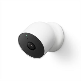 Google Nest Cam Battery 2nd Gen Snow front view shows weatherproof, wireless security.