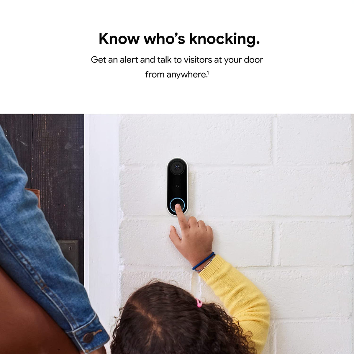 Google Nest Doorbell Wired night vision for clear footage in low light