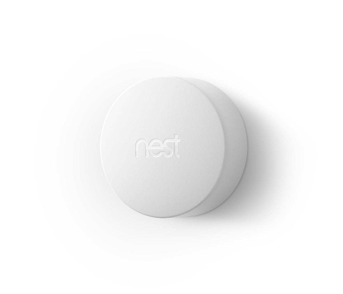 Google Nest Temperature Sensor on a shelf for flexible placement and sensing