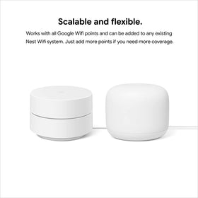 Setup guide image for the Google Nest WiFi 3‑pack installation.