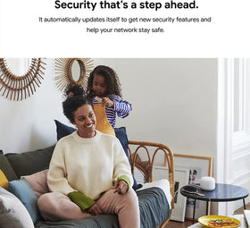 Google Nest WiFi Point 1 side view emphasizing slim profile.