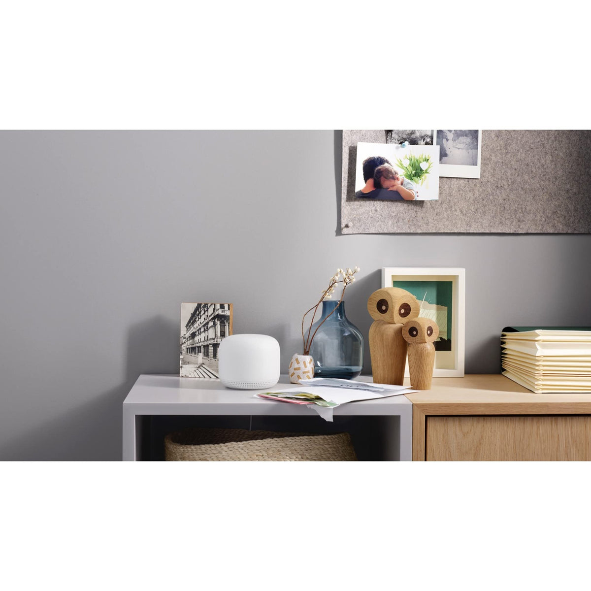 Google Nest Wifi Point voice control in action for device management.