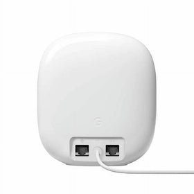 Google Nest WiFi Pro 6E Snow router ports side enables wired connections.