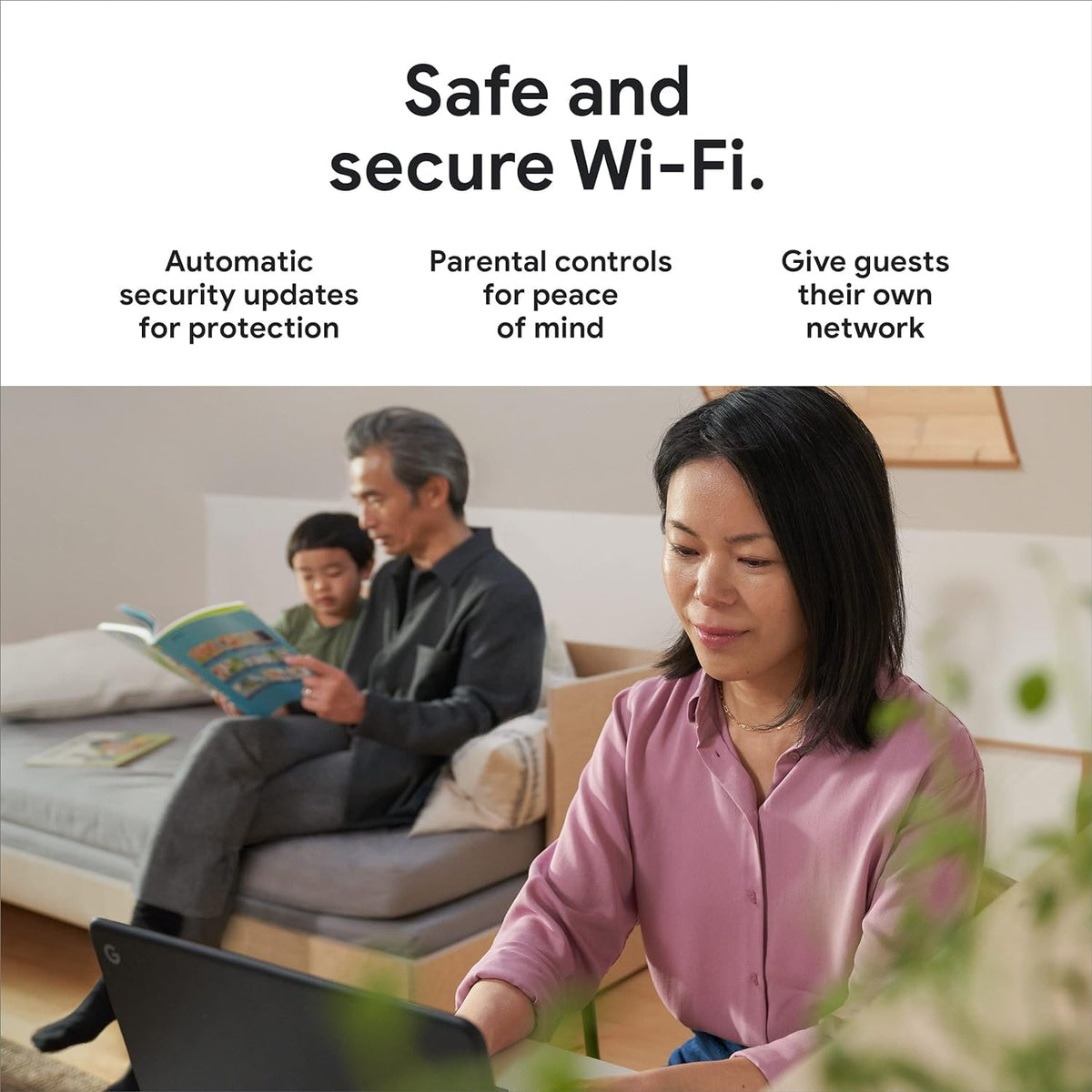 Nest Wifi Pro operates on 2.4, 5, and 6 GHz bands for fast connections.