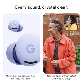 Twist-to-adjust stabilizer on Pixel Buds 2a for secure fit during activity
