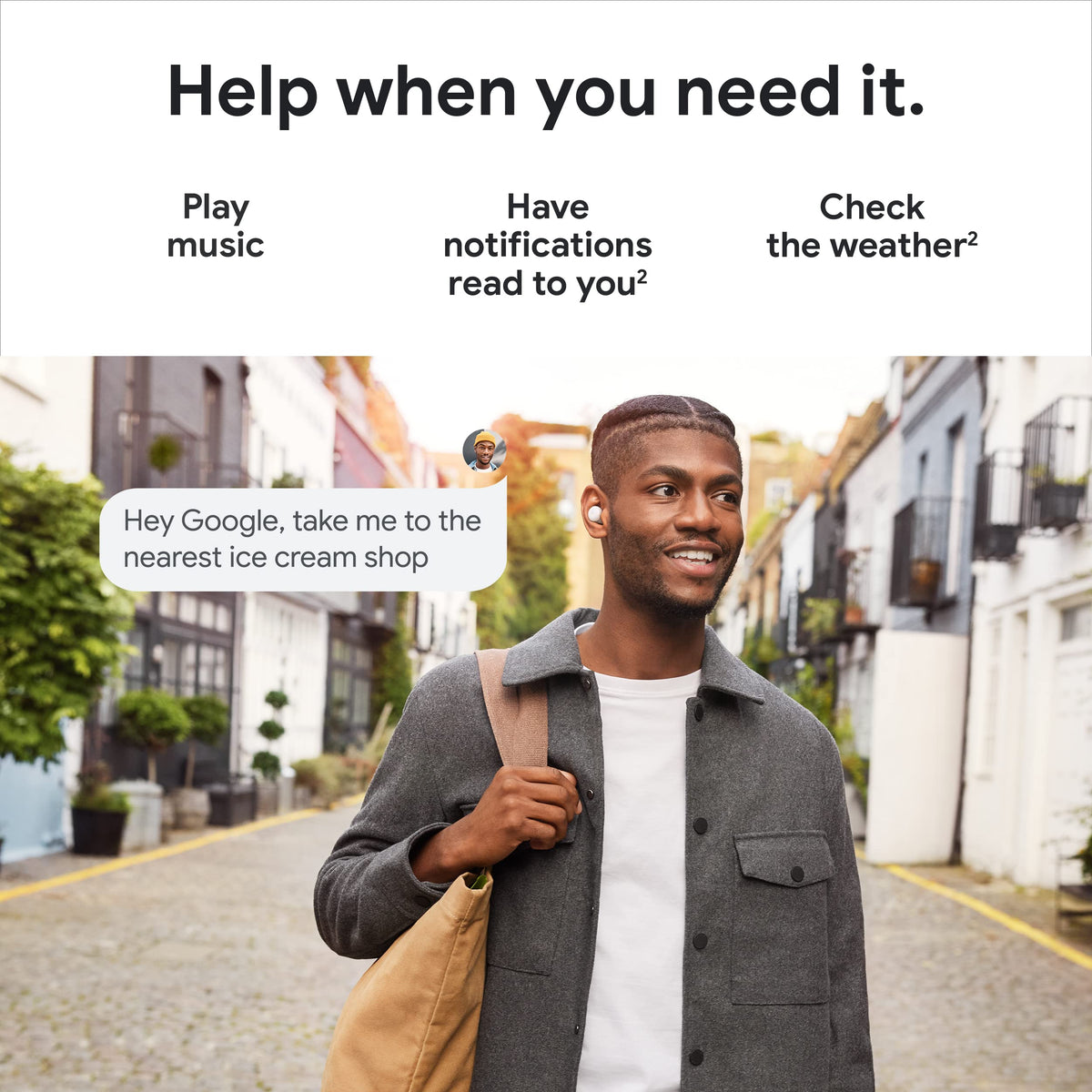 Google Pixel Buds A-Series white case open for quick access.