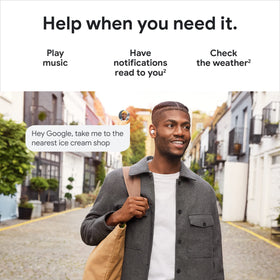Google Pixel Buds A-Series white case open for quick access.