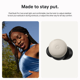 Google Pixel Buds Pro 2 porcelain earbuds in case showing compact storage