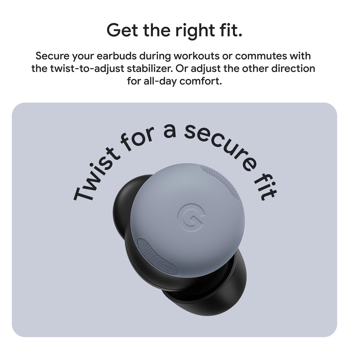 Google Pixel Buds Pro 2 workout-stability ear tips stay secure during activity
