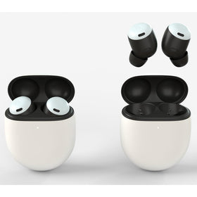 Google Pixel Buds Pro Fog earbuds held in hand show compact comfort.