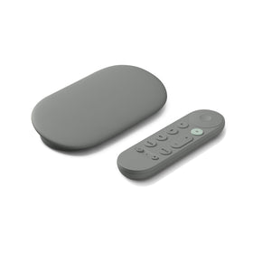 Google TV Streamer 4K remote with voice search enables quick navigation.