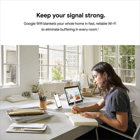 Google Wifi AC1200 mesh network image demonstrates whole-home coverage.