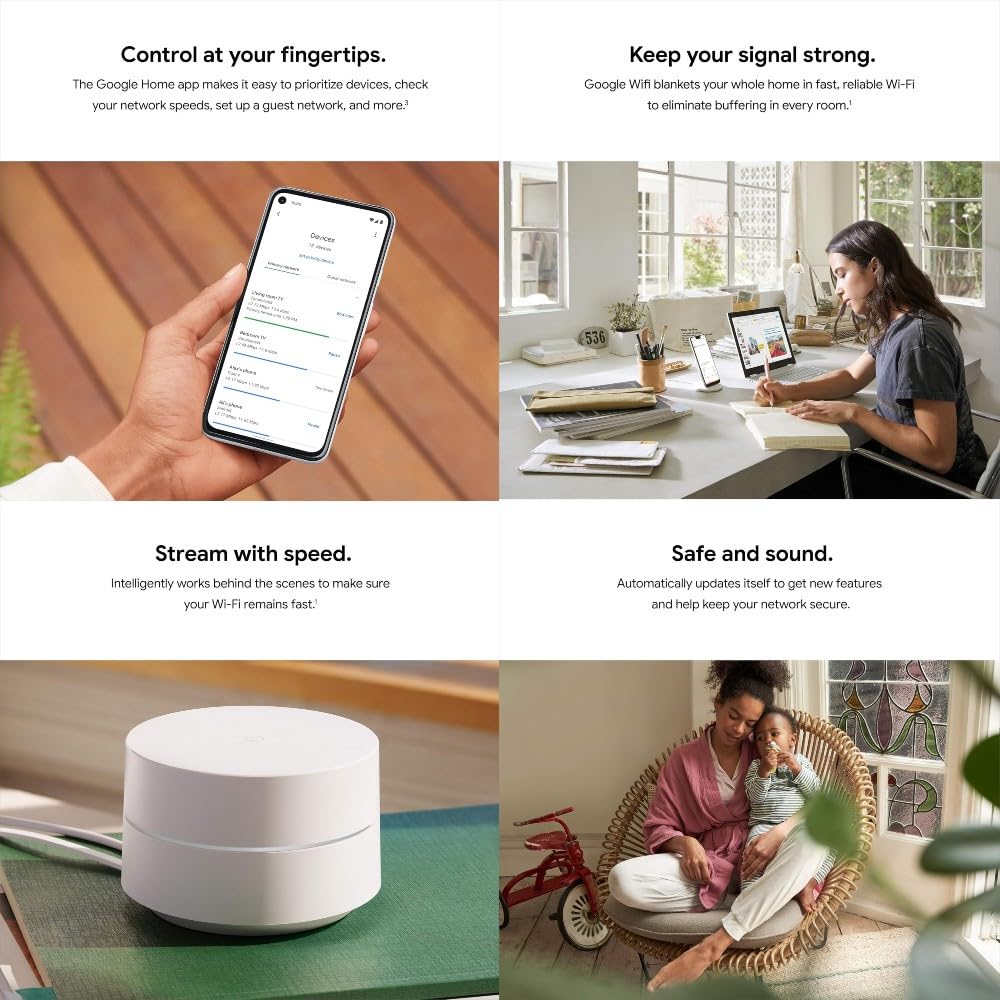 Google Wifi AC1200 packaging image showing non-retail box for refurbished unit.