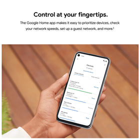 Google WiFi app control panel for managing networks and security