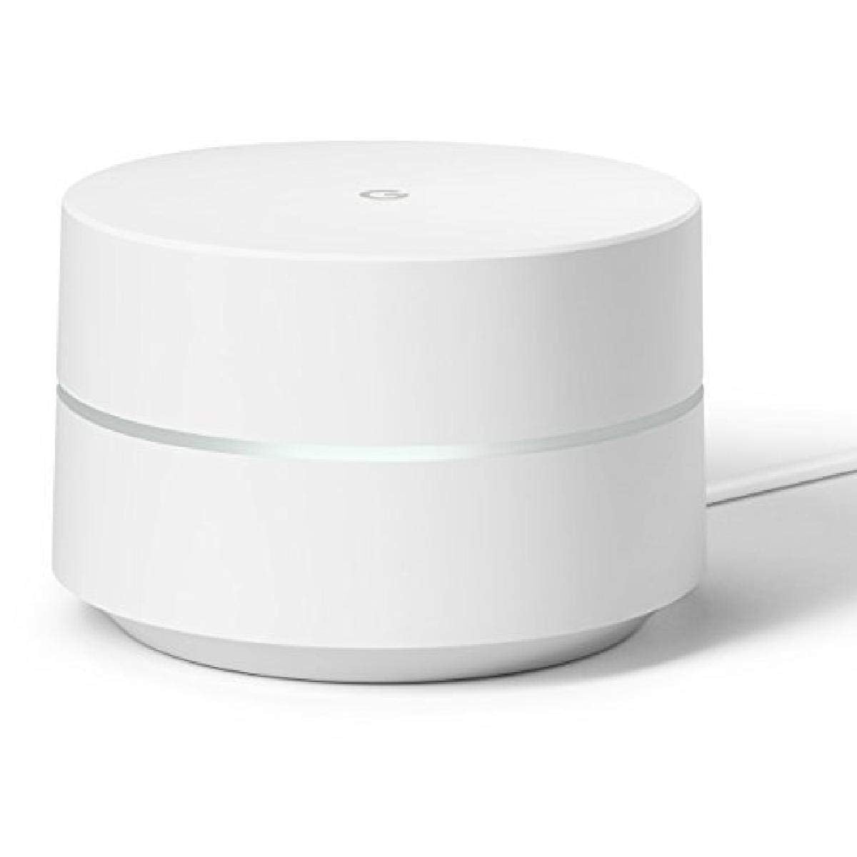 Google WiFi front view showing compact router and steady whole-home signal
