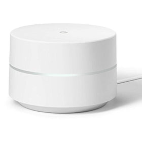Google WiFi front view showing compact router and steady whole-home signal