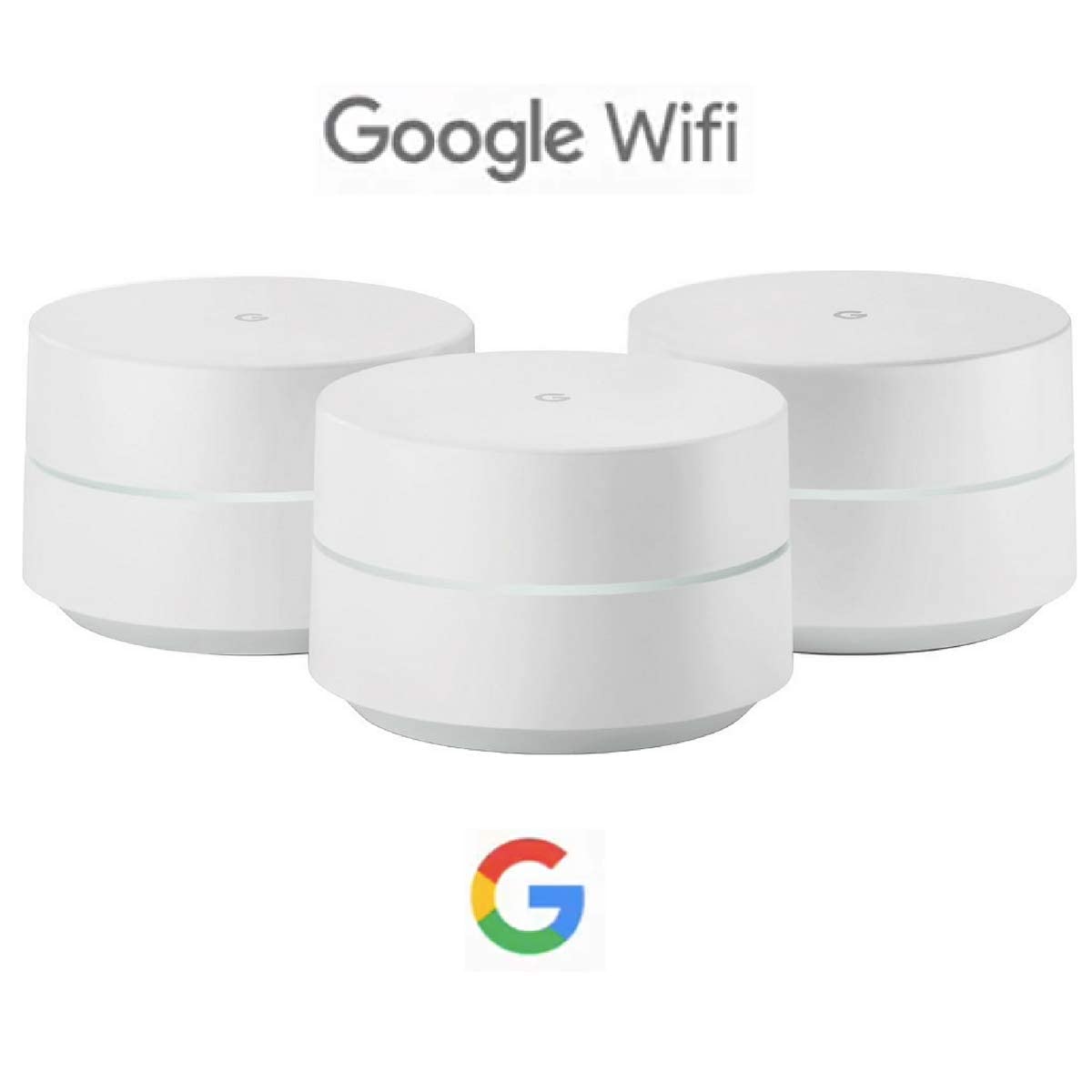 Google WiFi white, compact design blends with home décor