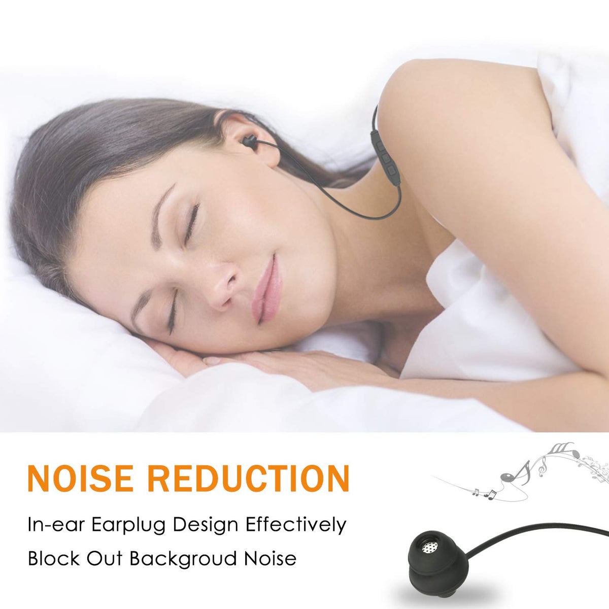 GOOJODOQ sleeping headphones soft-earcaps for gentle secure fit