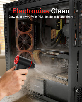 GOOLOO F3 nozzle closeup focused on airflow tip for precise dust removal benefit